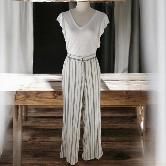 H&M Pants - NWT H&M Wide Leg Linen Blend Trousers